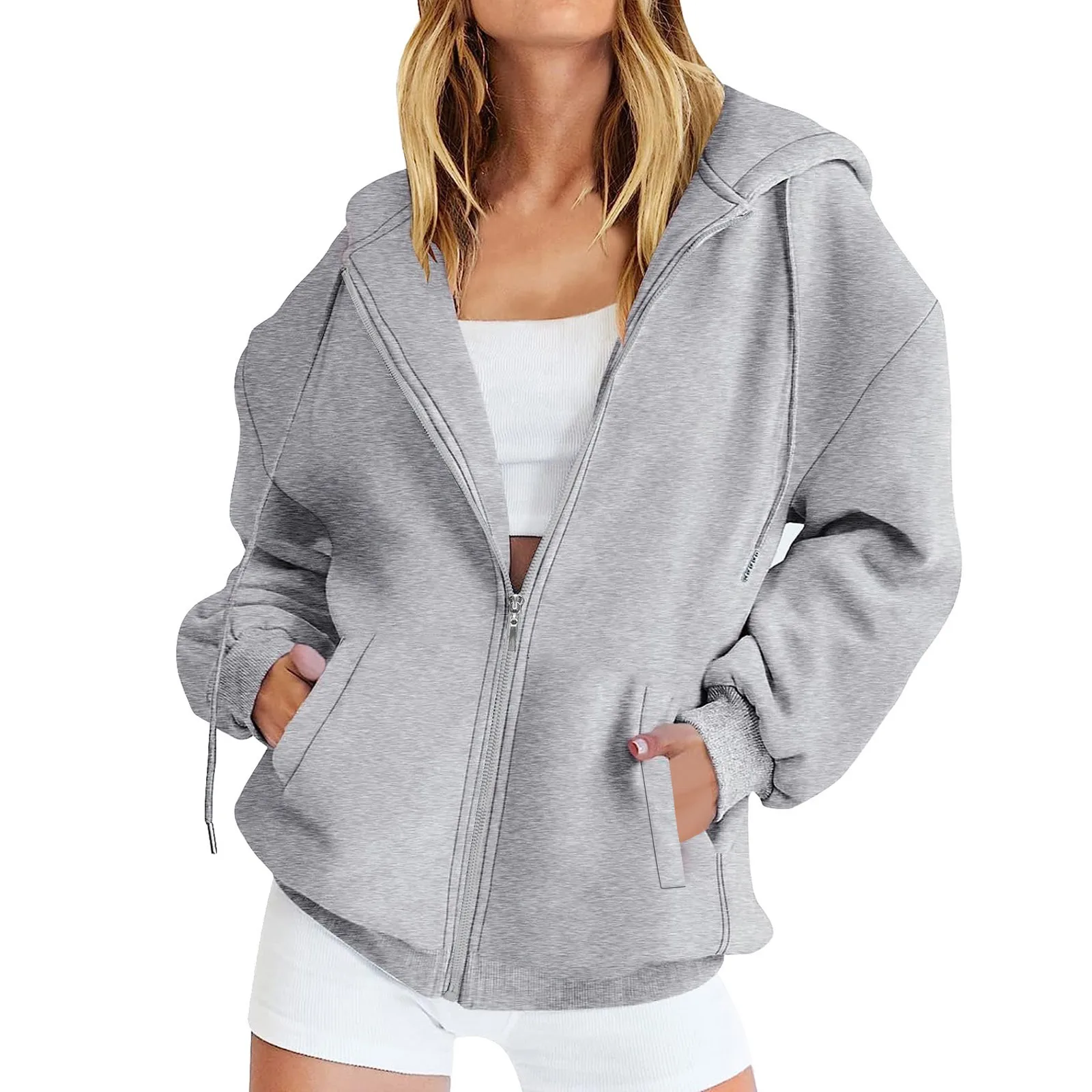 

Lady Apparel Womens Oversized Zip Up Hoodies Sweatshirts Y To K Clothes Teen Girl Fall Casual Pullover Sweatshirt Tops for Women