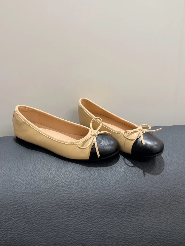2026-new-style-color-block-ballet-flats-slip-on-women's-shoes-comfortable-knot-flat-heel-fashionable-korean-design