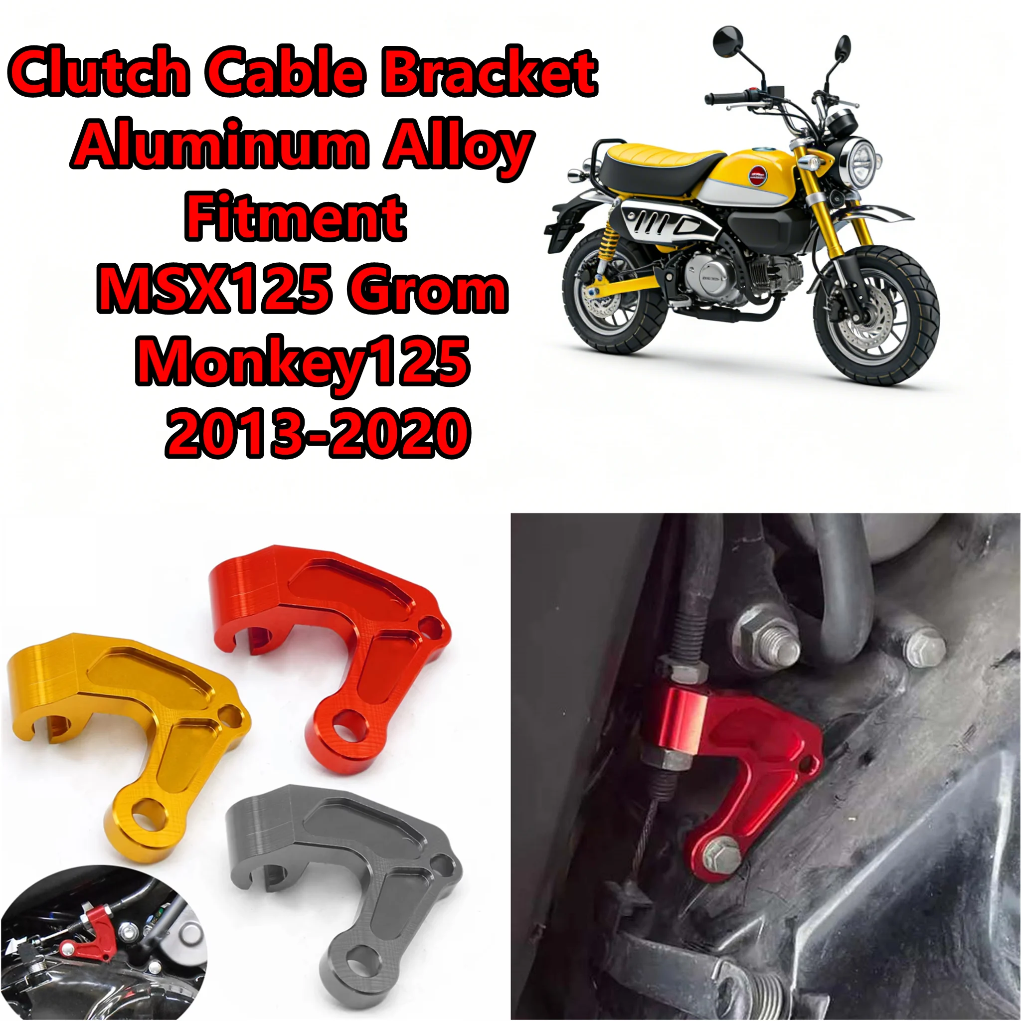 New For Honda Grom MSX125 & Monkey Bike 125 Z125 2013-2020 CNC Motorcycle Clutch Cable Receiver Holder Bracket Support Clamp