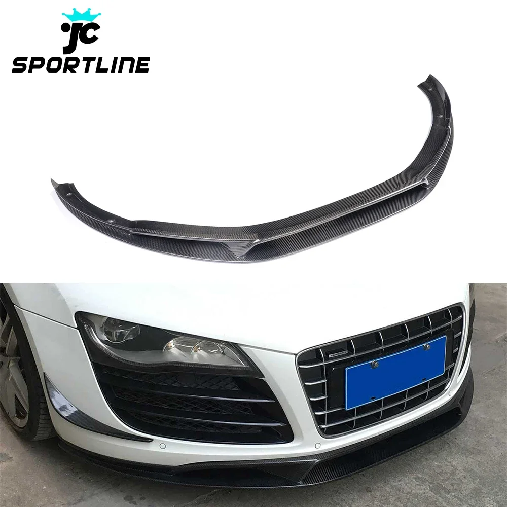 Carbon Fiber R8 Front Bumper Lip Skirt for Audi R8 V8 V10 GT Spyder Convertible 08-15