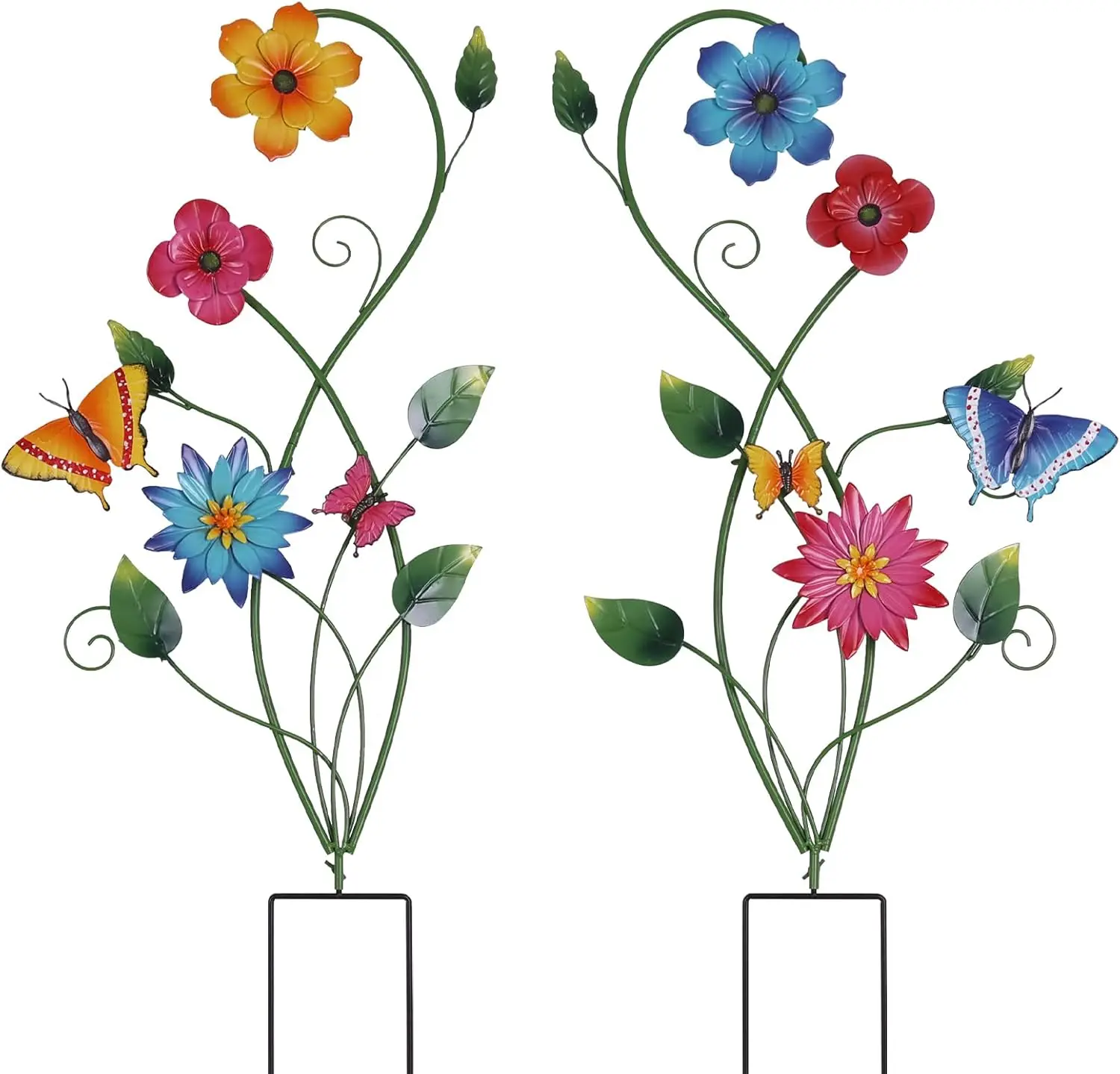 

Garden Decor for Outside, 2 Pack 37“ Metal Butterfly Garden Stakes, Spring Wall Decor, Colorful Look & Personalities Flo