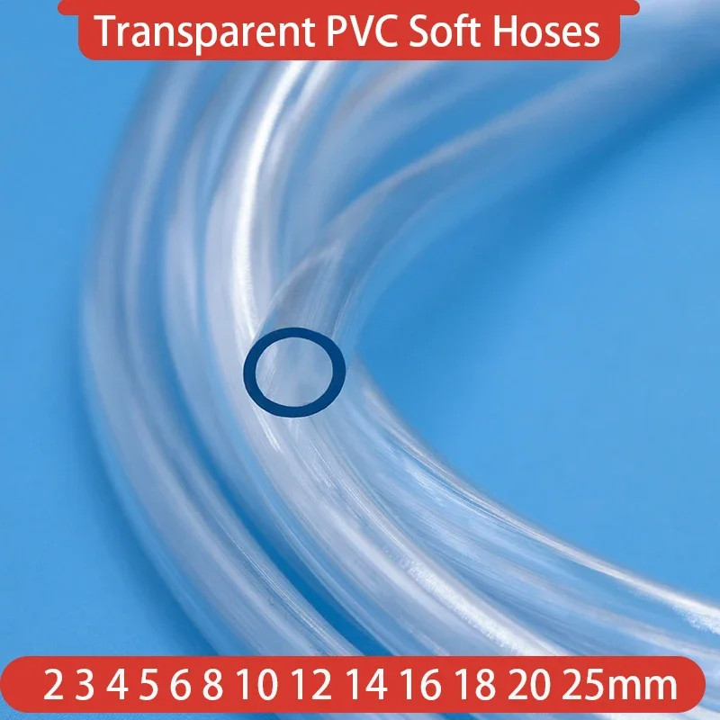 

1/2/5M Transparent PVC Soft Hoses 2 3 4 5 6 8 10 12 14 16 18 20 25mm Odorless Plastic High Quality Water Pump Flexible Hose