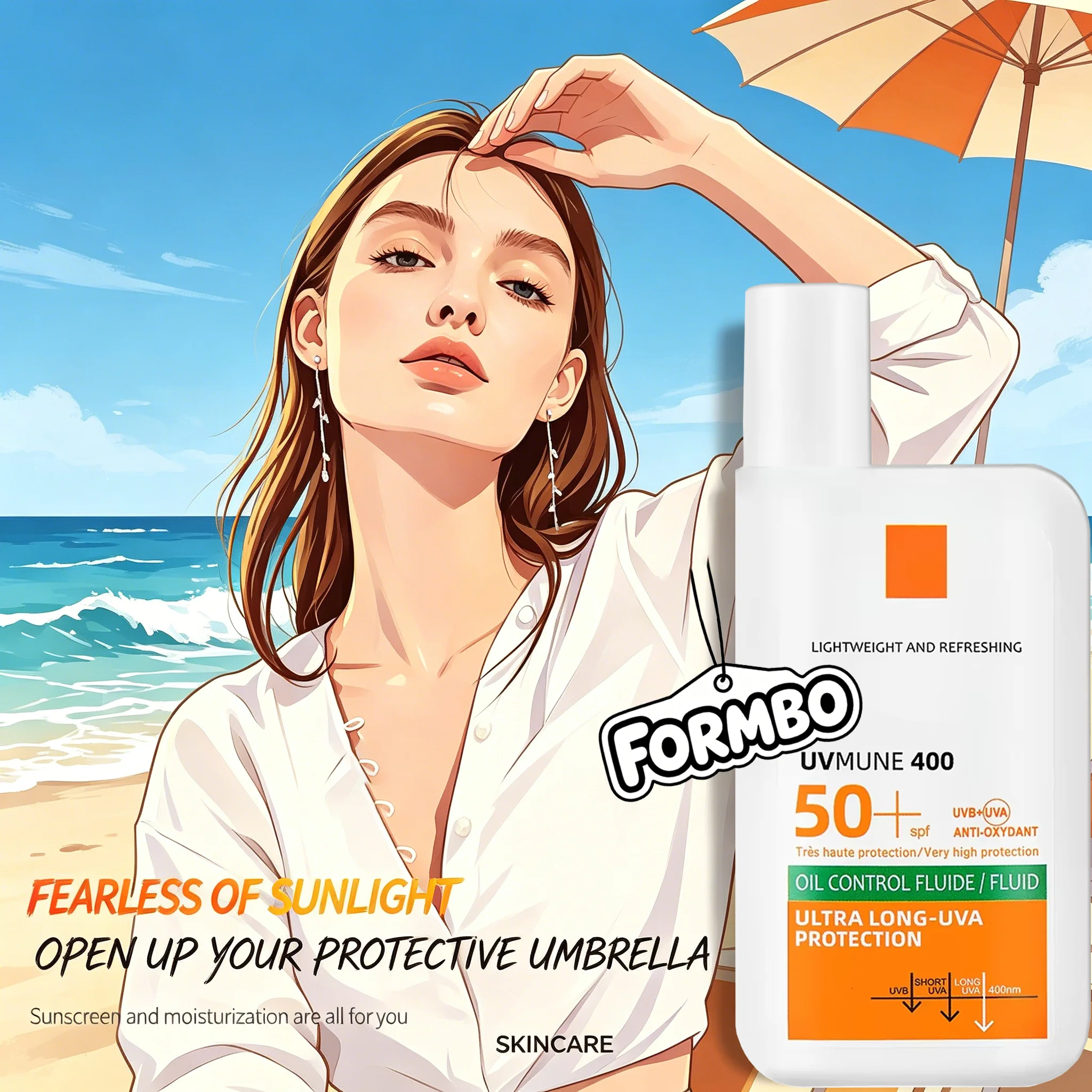 SPF50+ Sunscreen Lotion, Lightweight Non-Greasy Face & Body UV Protection Lasting Moisturizing, Refreshing Daily Sunburn Defense image 2