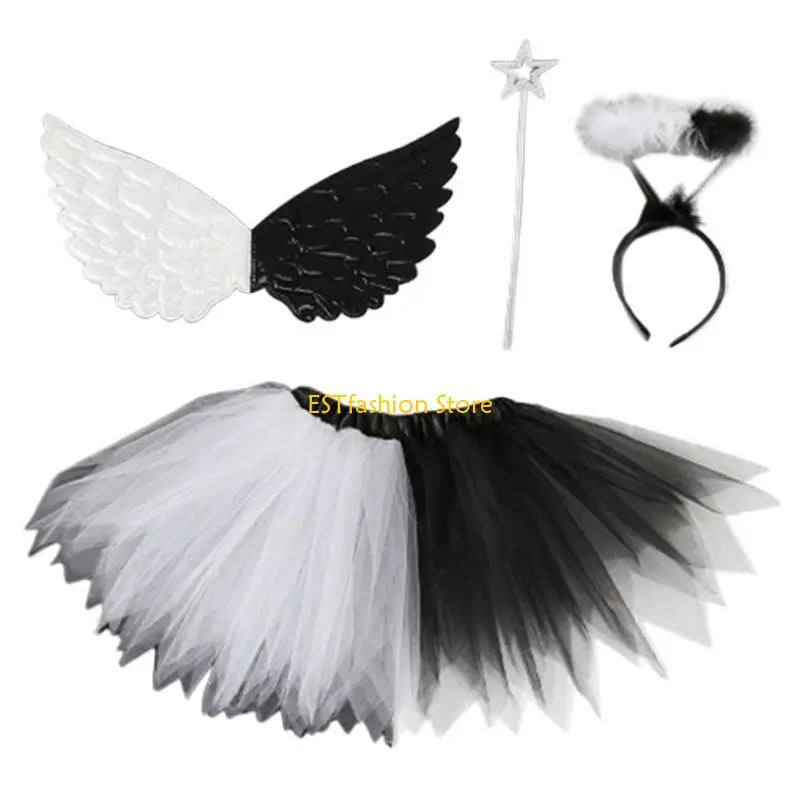 

Y5GC Rainbow Color Princess Costumes для детского дня рождения Хэллоуин, Devil Cosplay Set