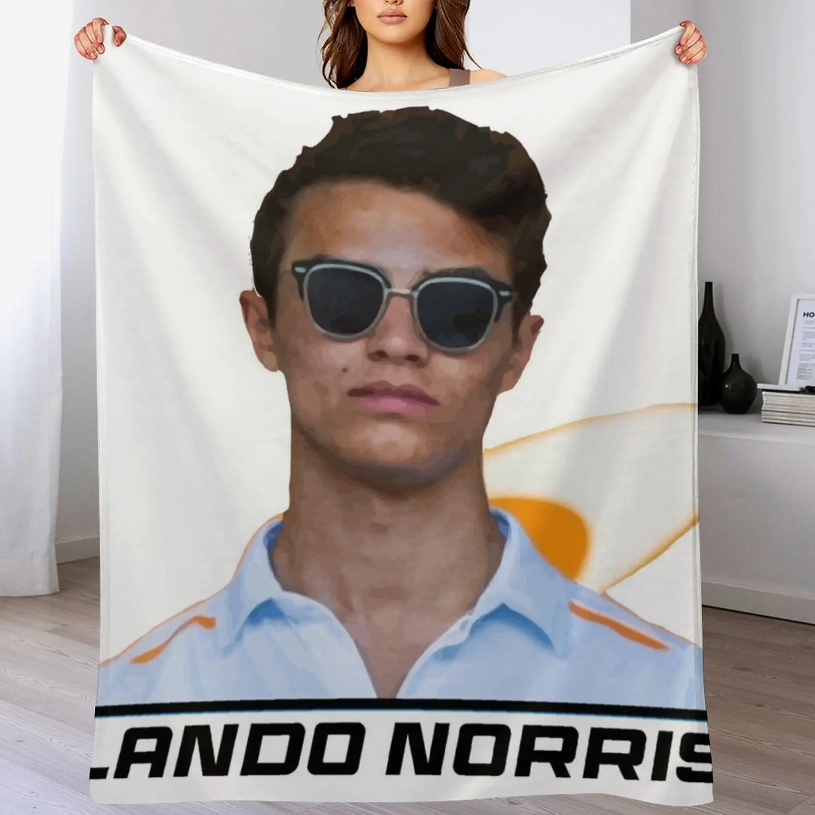 

Lando Norris Throw Blanket Beautifuls Furrys Decorative Sofa Luxury Blankets