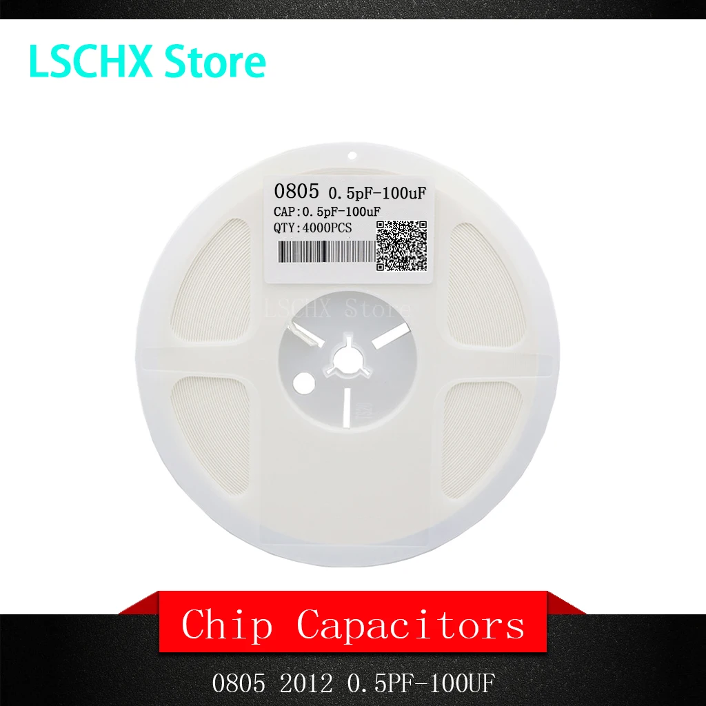 1 reel 0805 SMD Chip Multilayer Ceramic Capacitor 0.5pF - 47uF 10pF 22pF 100pF 1nF 10nF 100nF 0.1uF 1uF 2.2uF 4.7uF 10uF 22uF