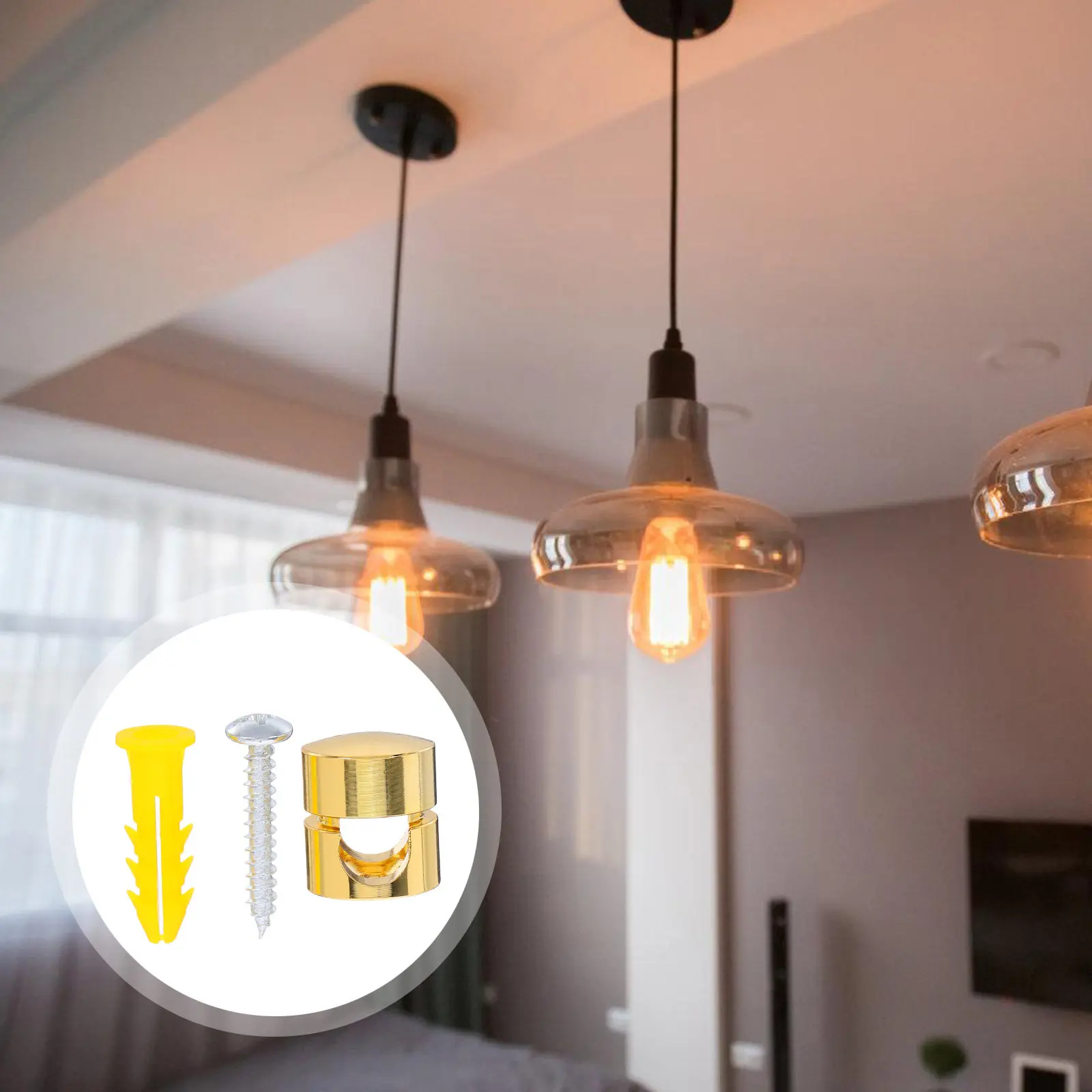 

6 шт. винтажных алюминиевых крючков для ламп, элегантный дизайн, органайзеры для подвесных светильников, крепления на потолок, для самостоятельной установки освещения