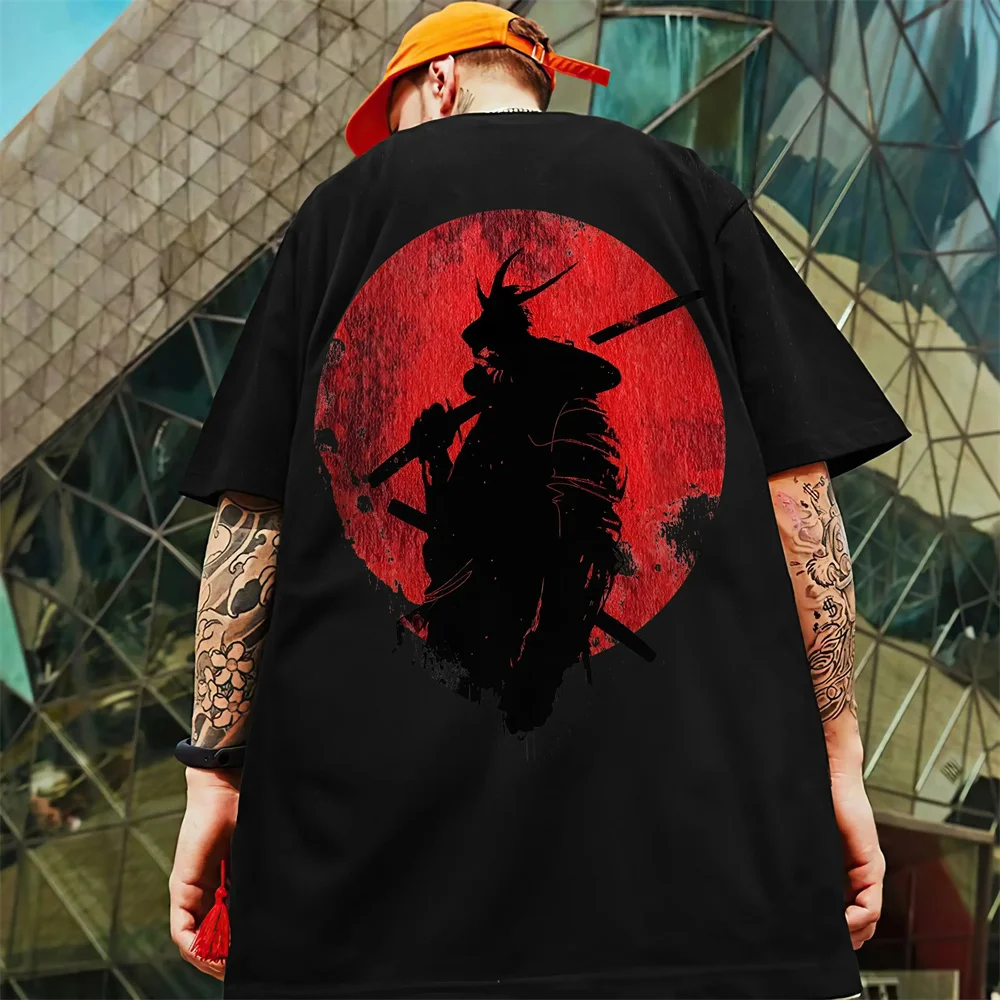 Summer Vintage Men\'s T Shirt 3d Japanese Samurai Sword Print Mens Clothing Street Harajuku Short Sleeve T Shirt Loose Oversized