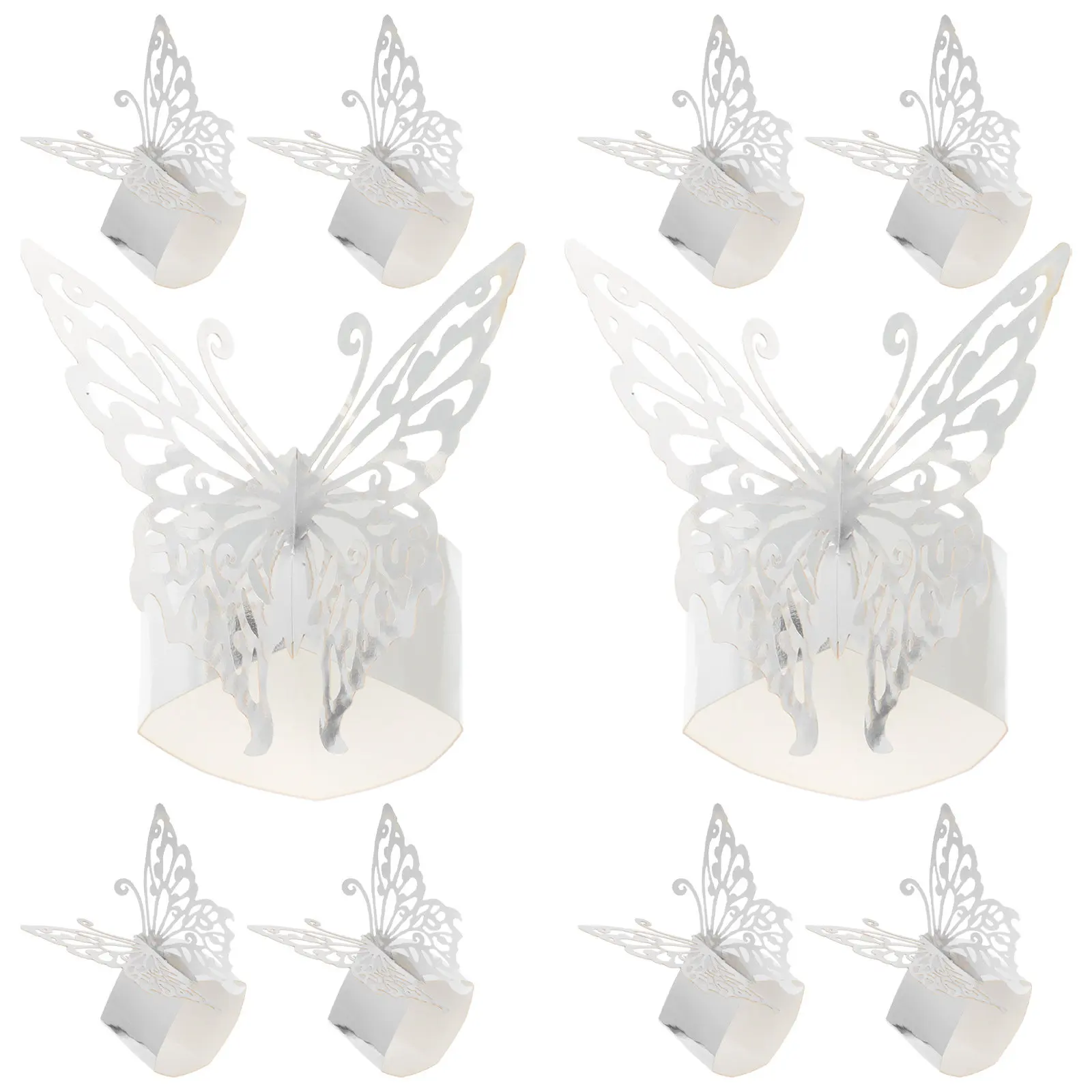 

50Pcs Butterflies Napkin Rings Elegant Serviette Clasps for Party Table Decoration Reusable Festival Dining Napkin Holders Home