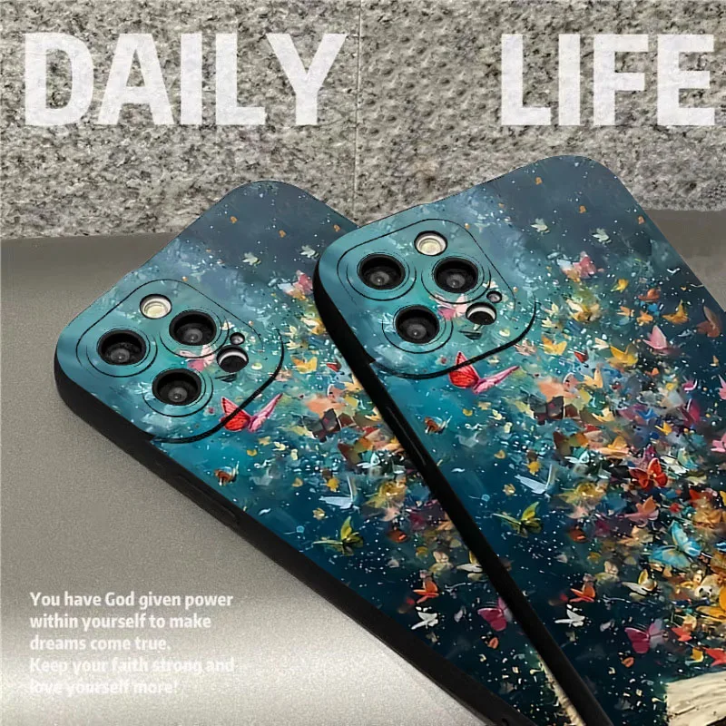 For iPhone 17 16 15 14 13 12 11 Pro Max Case Cute Butterfly Cat Bookshelf Design Cover For iPhone XS Max XR X 7 8 Plus 16E Funda view 6