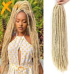 Ombre biondo lungo dritto Faux Locs sintetico Crochet intrecciare i capelli Dreadlocks morbido Pre loop annodato intrecciato capelli X-TRESS