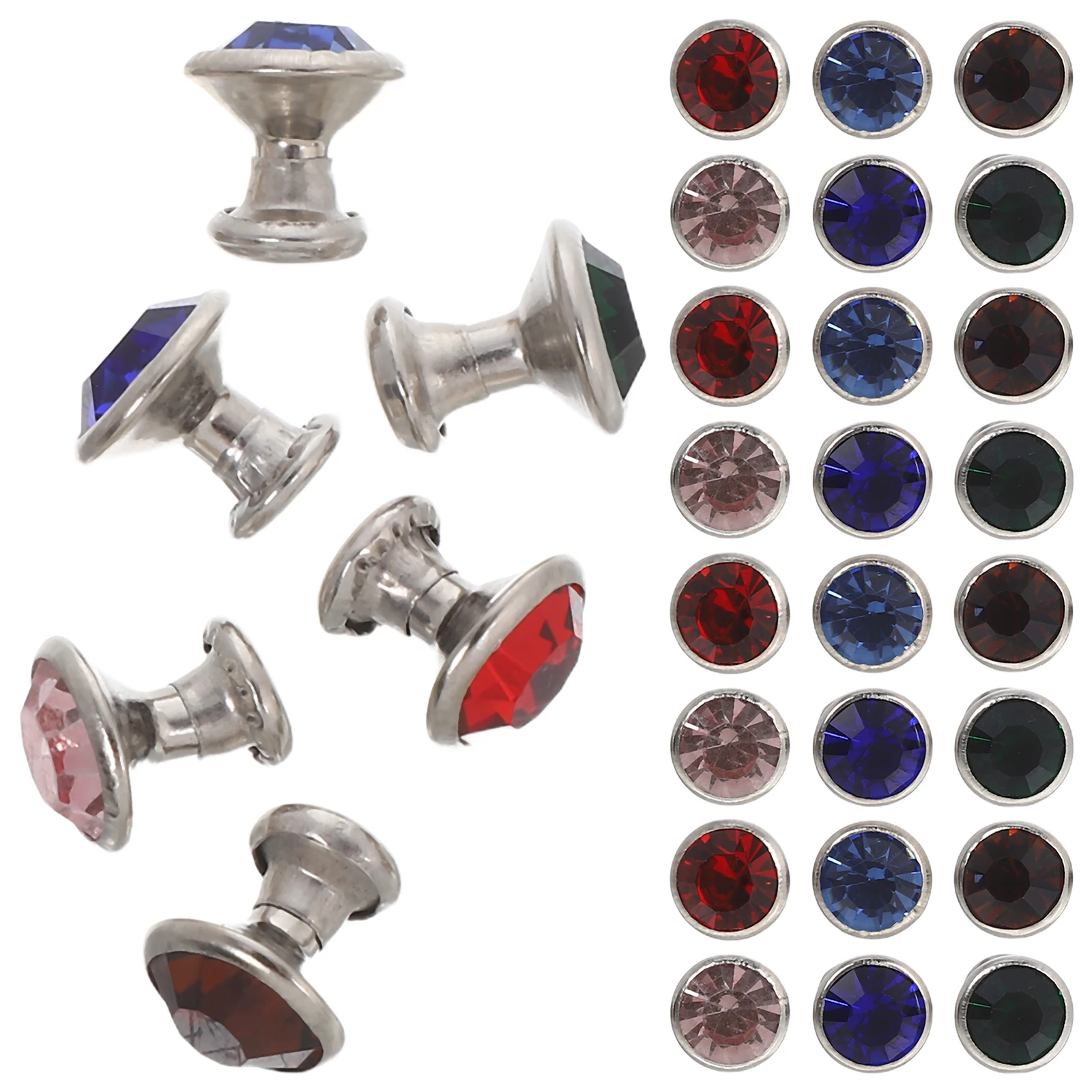 

120pcs 8Mm Rivets Crystal Rhinestone For Craft Diy Accessories Sparkling Decorative Studs Easy Install