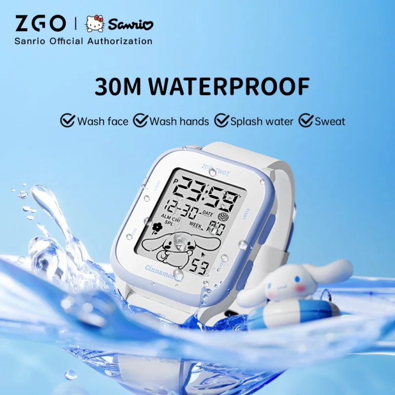 ZGO x Sanrio Cinnamoroll. Women\'s Watch. For Students and Girls. Children\'s Electronic Watch. Waterproof. Model 878.