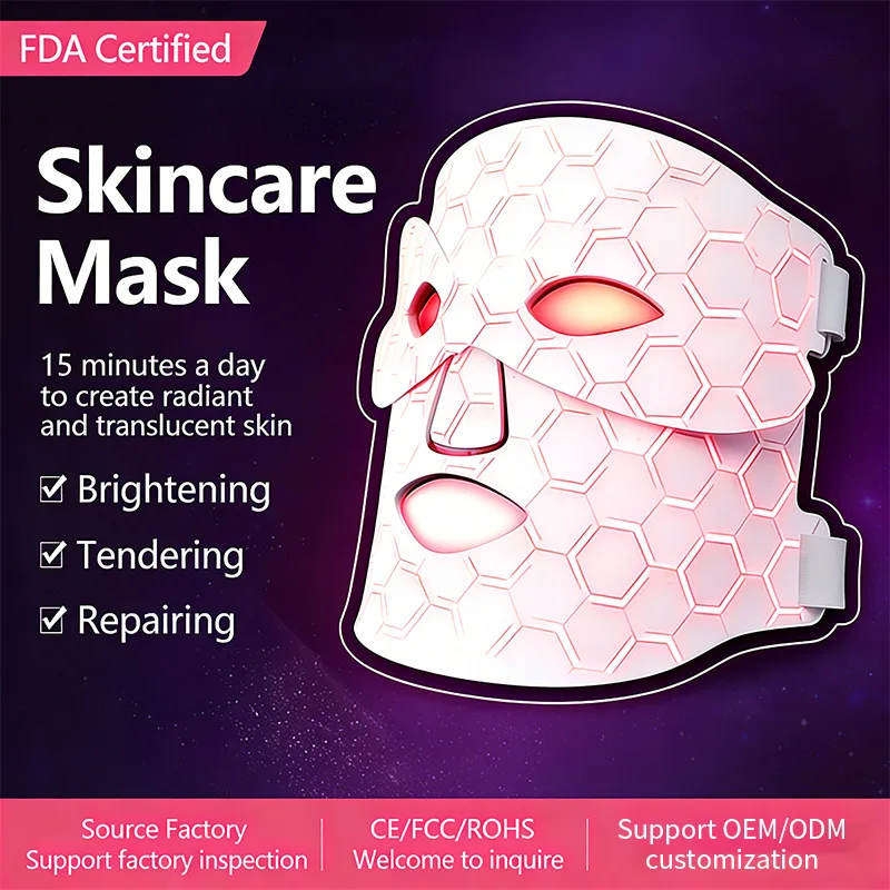Upgraded version of eight-color color light silicone beauty mask LED photon skin rejuvenation instrument large row light