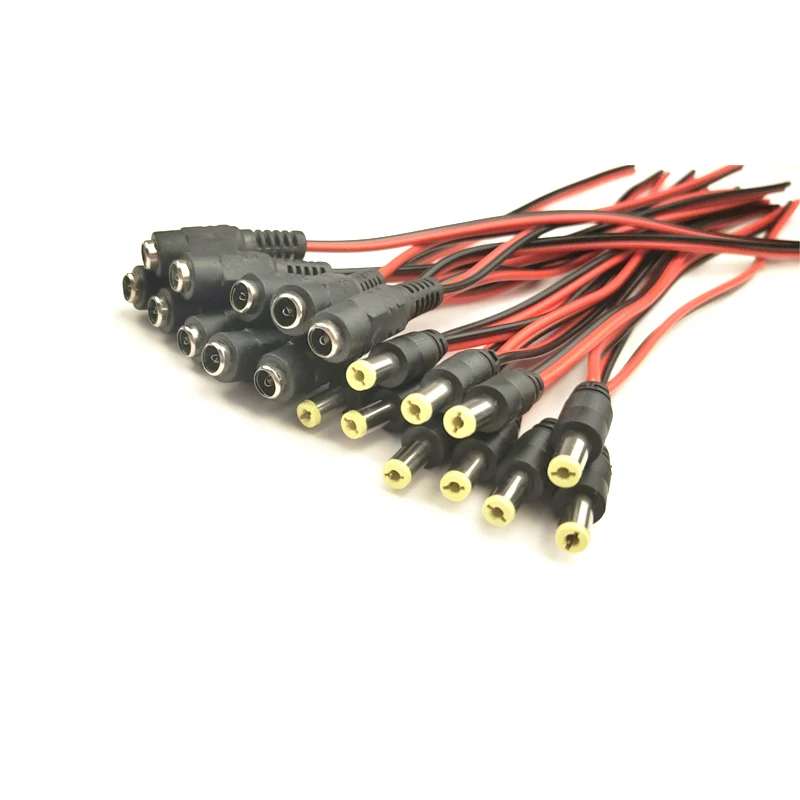 1 5 10 Stück männlich weiblich DC-Stromanschluss 5 V 12 V 5,5 x 2,1 mm Drahtkabel-Stecker-Adapter für TV-Kamera 5050 2835 LED-Streifen-Bandlicht