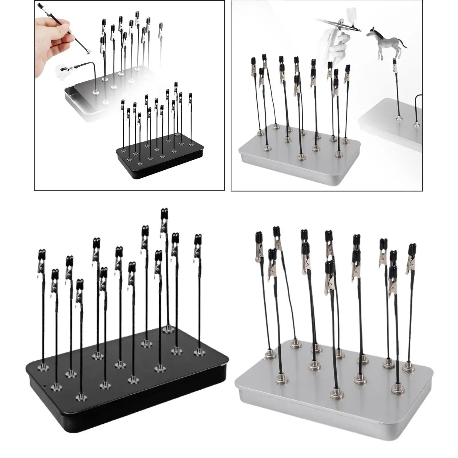 Painting Stand Base with 12 Clips Coloring Clip Base Model Holder for Card Modeling Hobby Model Parts Assemble Memo DIY Painting