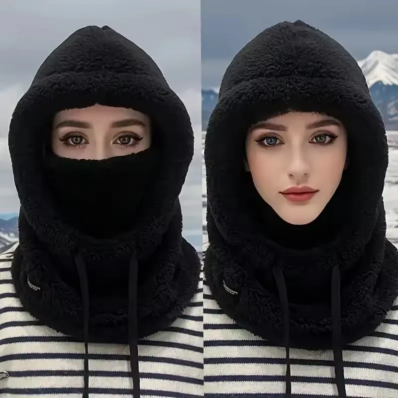 Warme thermische winddichte Sturmhaube, Ski-Haube, Motorrad-Gesichtsbedeckung, Polar-Fleece, verstellbar, Radfahren, Halsbedeckung, Vollgesichtsmaske für den Winter