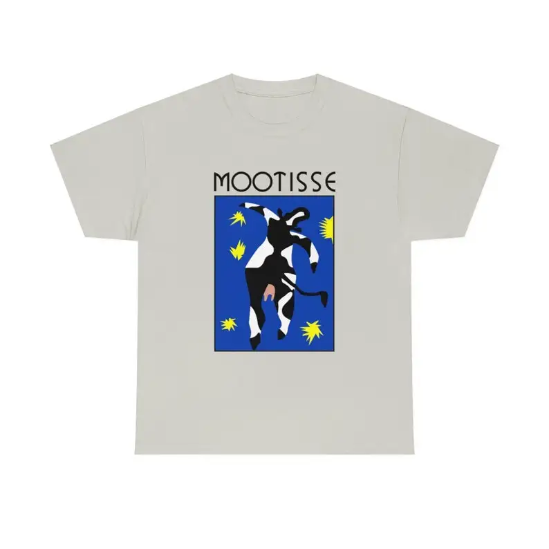 Mootisse Cow Matisse klassisches T-Shirt, Vintage-Shirt, trendiges Unisex-T-Shirt aus schwerer Baumwolle