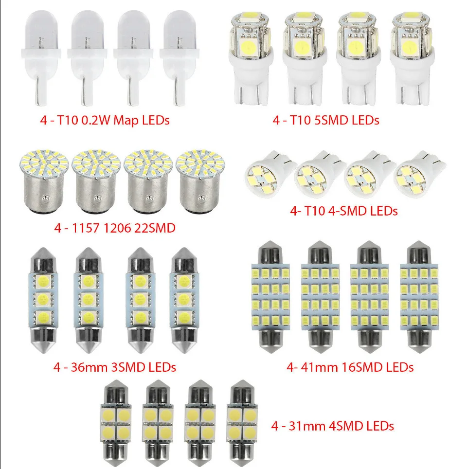 TCYATO car LED combination set 14 28 42pcs T10 width indicator light, double-pointed reading light, license plate light, indoor