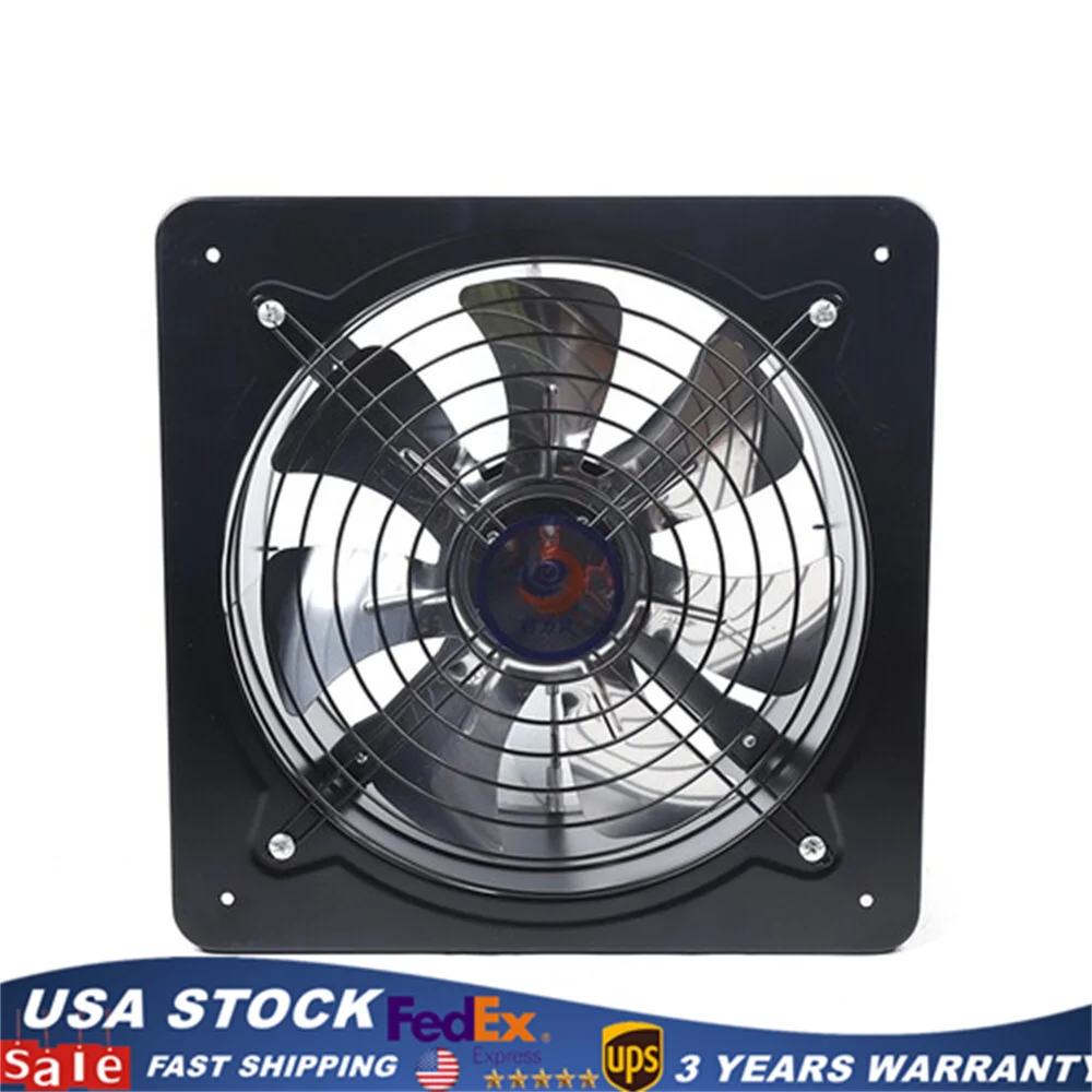 

BYMAOCAR 2800RPM Wall Mounted Extractor Ventilator,12" Industrial Axial Flow Fan, 125W, for Factory Extraction& Garage/ Kitchen