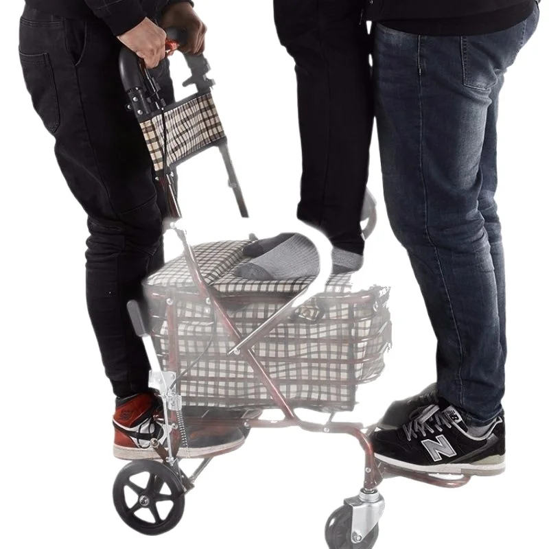 The elderly trolley can be used for walking, light folding, the elderly four wheels can be implemented
