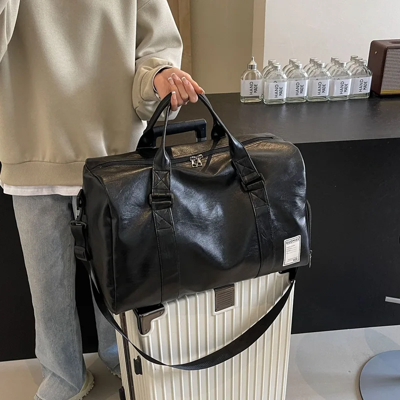 

Сумка для занятий спортом на открытом воздухе и фитнесом, сумка для сухого и влажного разделения, мужская кожаная сумка для багажа, дорожная сумка с отделением для обуви