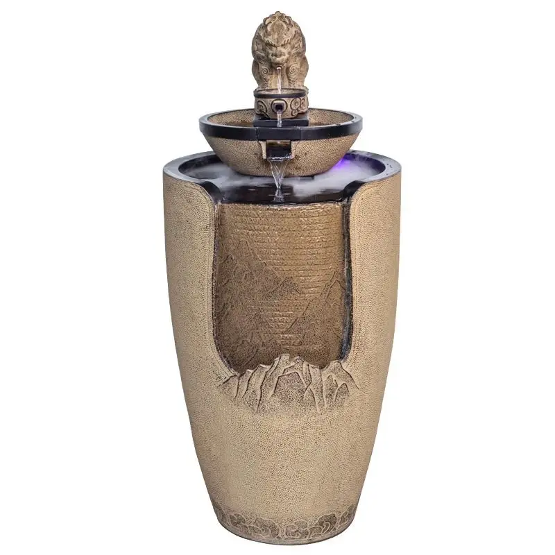 

Big golden toad floor-to-ceiling flowing water ornament fountain living room tea room lucky landscape