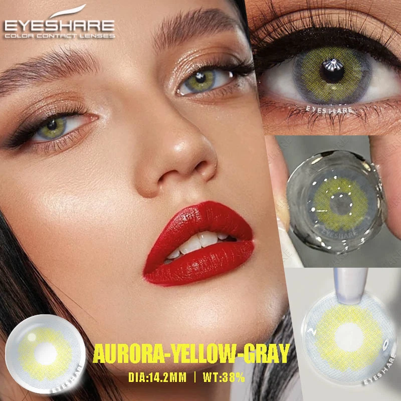 EYESHARE 1 Pair Color Contact Lenses for Eyes Blue Contact Lenses Brown High Quality Natural Contact Lenses Cosmetic Gray Pupils
