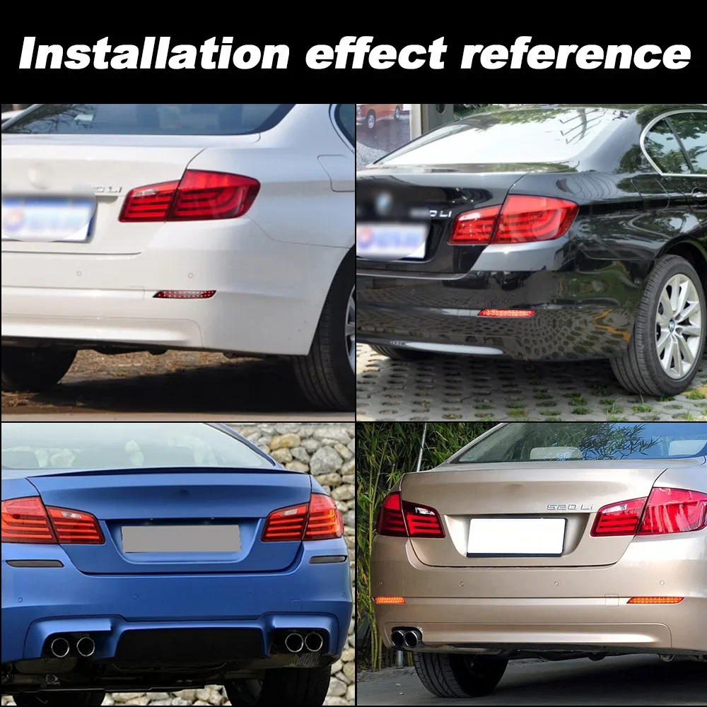 

2PCS For BMW F10 F11 F18 5-series 520d 520i 523i 525d 528i 530d 530i 535d 535i 550i 2009-2014 LED Rear Bumper Reflector Light