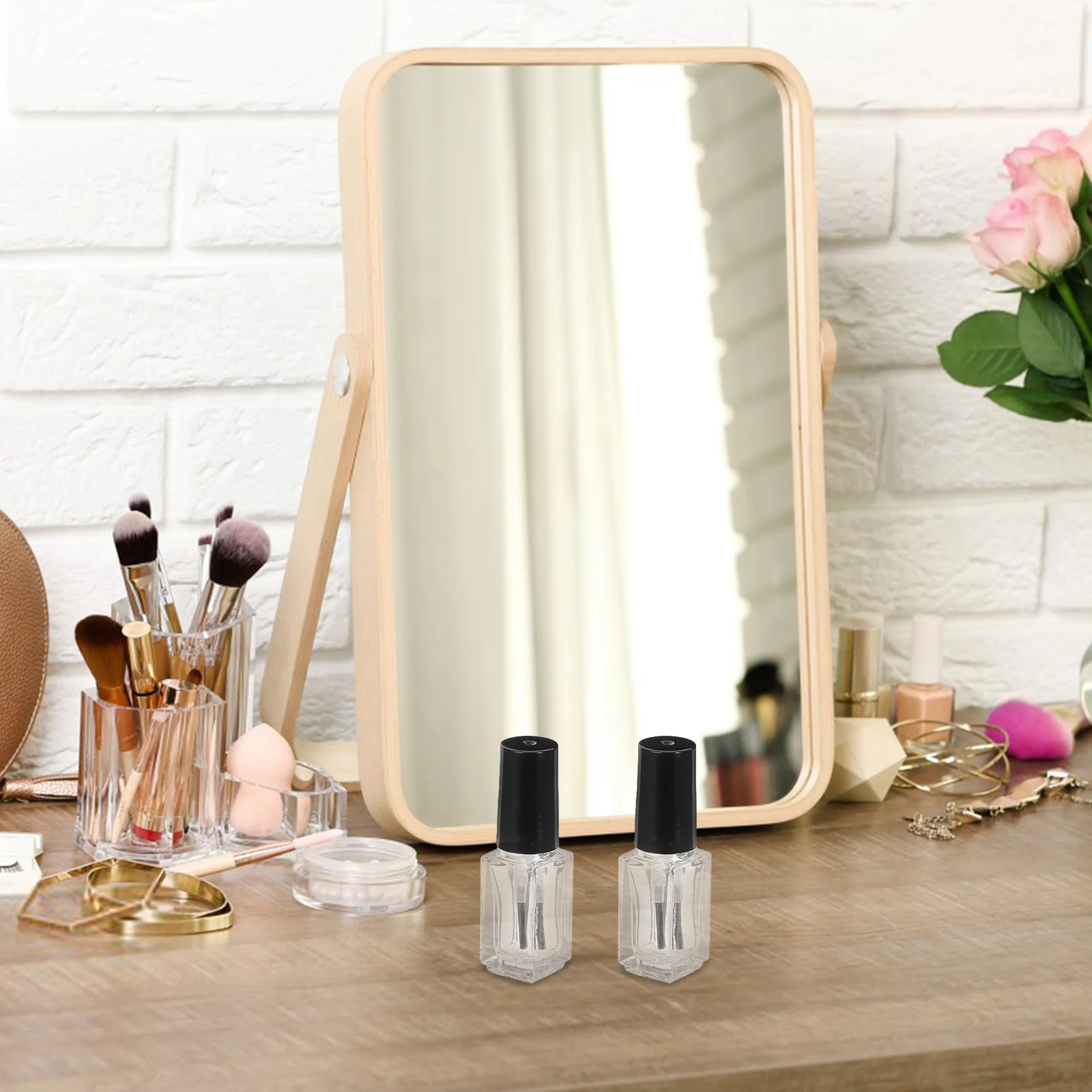 20Pcs Nail Polish Bottles Empty Transparent Glass Bottles 5ml Portable Refillable Containers with Brush for Nail Art Supplies