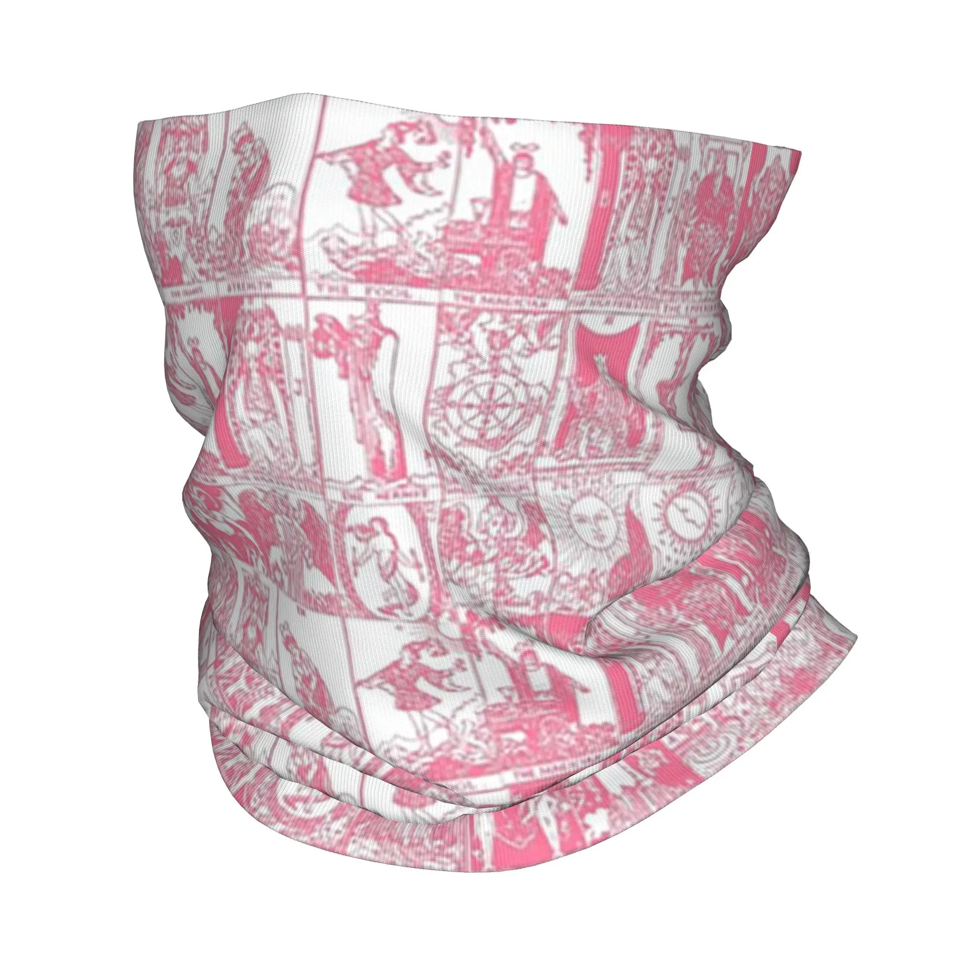 Pañuelo para el cuello con estampado de cartas de tarot rosas, pañuelo para el cuello con estampado de los Arcanos Mayores, pañuelo multiusos para la cara, para hombres y mujeres adultos
