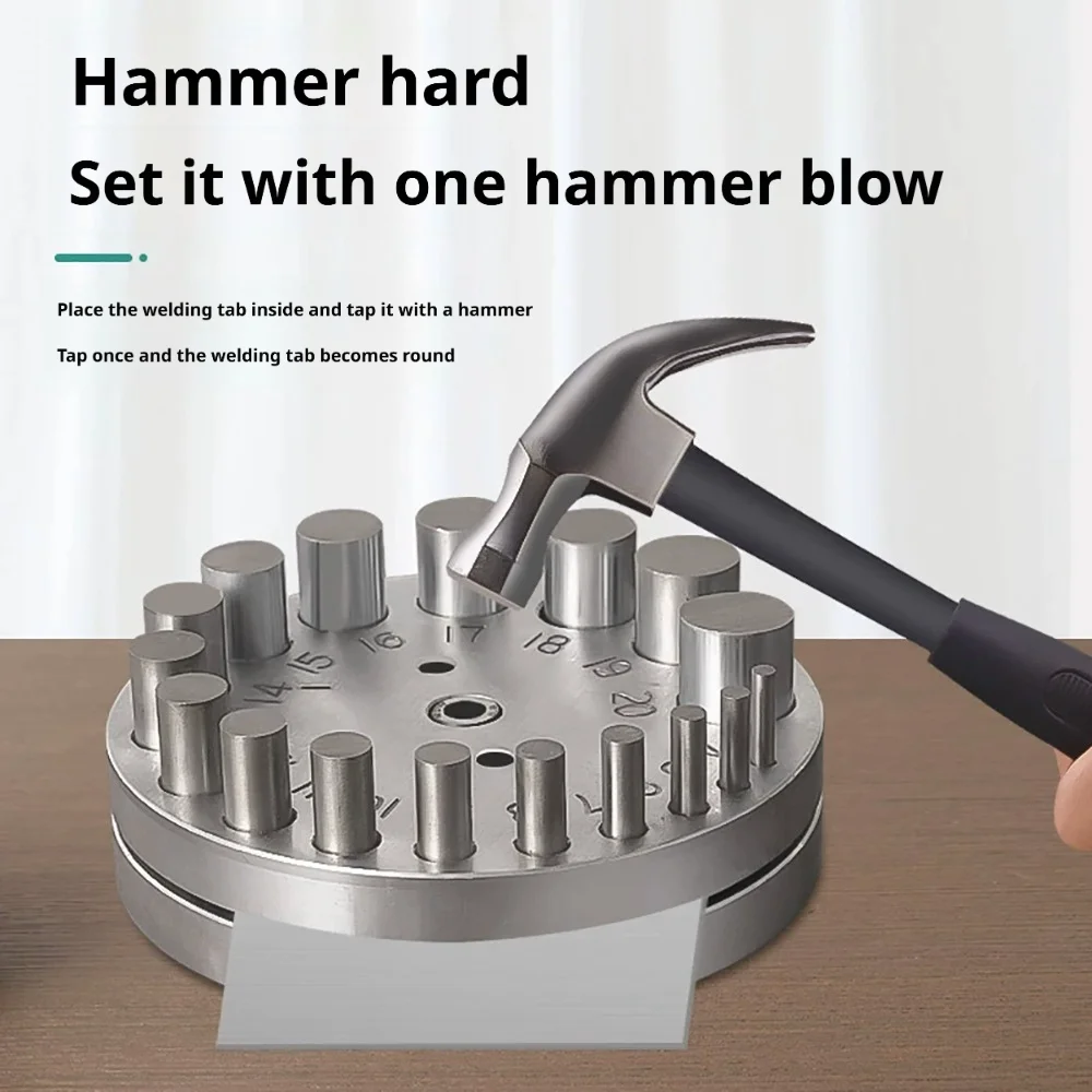 DIY 17 Hole Punch, Jewelry Round Silver Coin Ring Bell Making 5 Hole Punch Die Metalworking Equipment