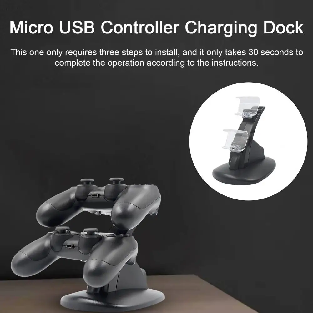 Non-slip Controller Charging Base Game Controller Charging Dock with Dual Base Micro Usb Fast Charging Led Indicator Safe