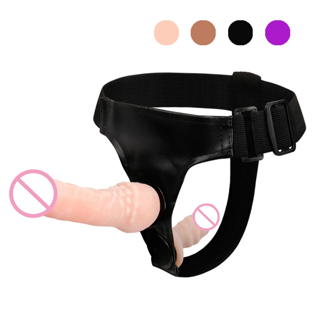 Double Penis Dual Ended Strapon Ultra Elastic Harness Belt Strap On Dildo Adult Sex Toys for Woman Couples Anal Soft Dildos