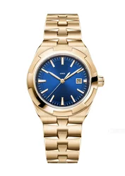 Top quality Luxury lady 4600V golden and blue color watches with clone original automatic movement and 34.5mm size