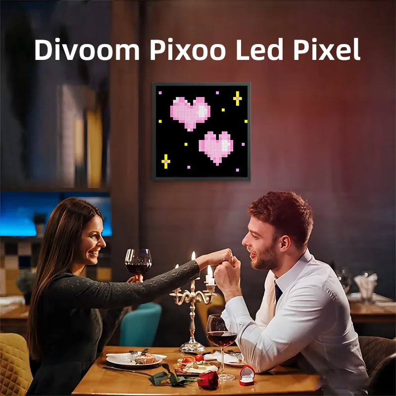 Divoom Pixoo-64 WiFi Pixel Cloud Digital Picture Frame with APP Control 64 X 64 LED Panel Display Frame for Gaming Decoration