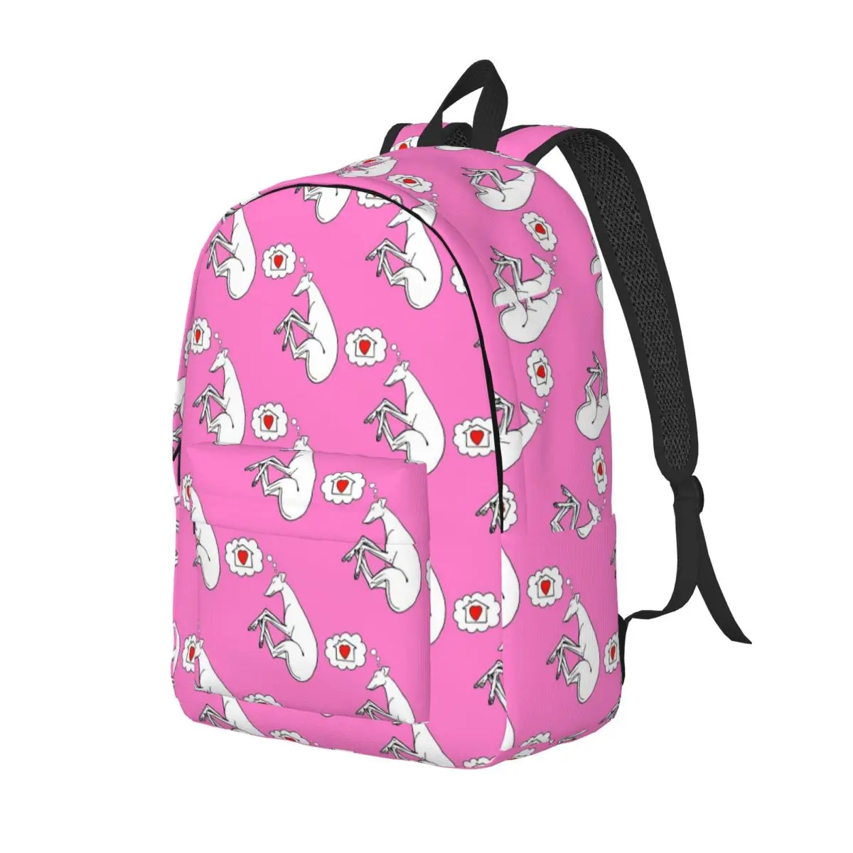 Dreaming Greyhound Backpack Preschool Kindergarten School Student Whippet Sighthound Dog Bookbag Boy Girl Kids Canvas Daypack