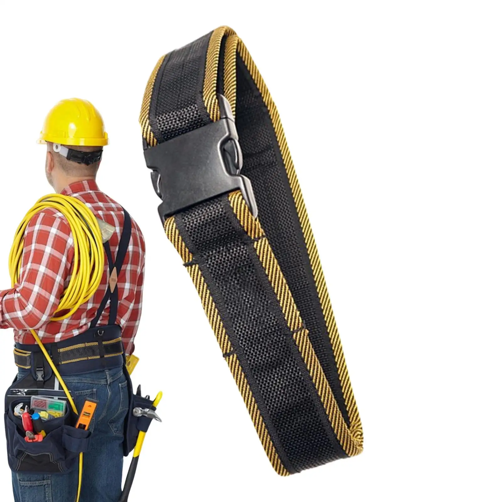 

Профессиональный электрик, сверхмощный ремень для инструментов, поясная сумка, набор инструментов для хранения инструментов, деревообрабатывающий мужской подарок (только ремень)