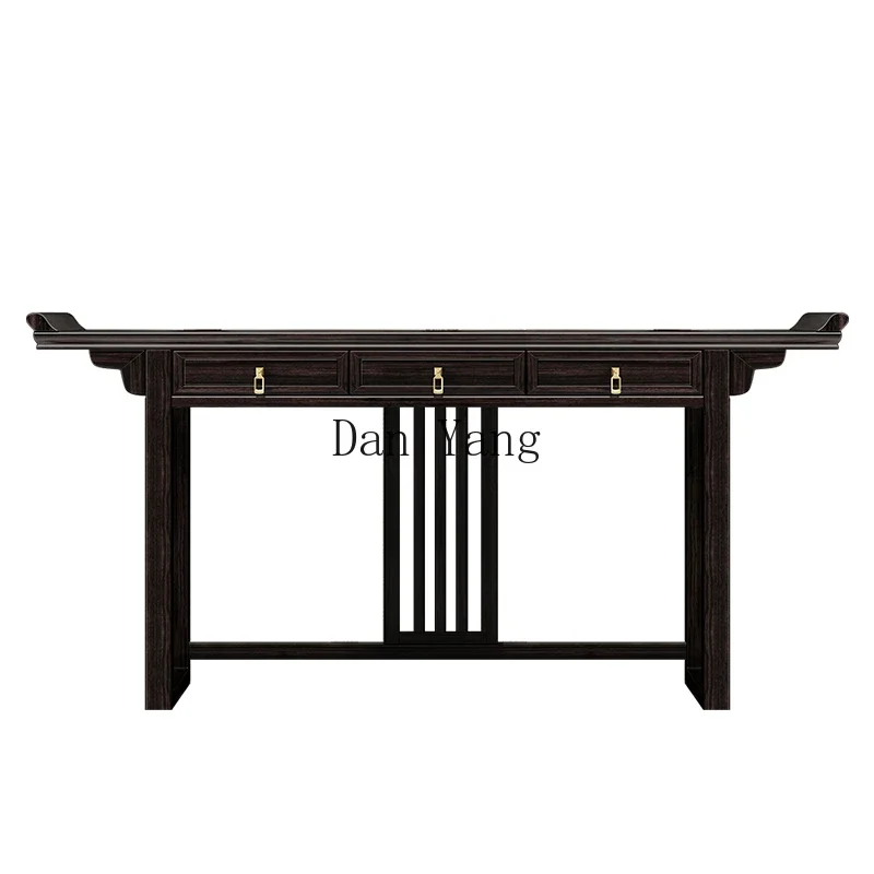 YJ new Chinese-style middle hall six-piece set of solid wood incense table  eight immortals table household Buddhist altar