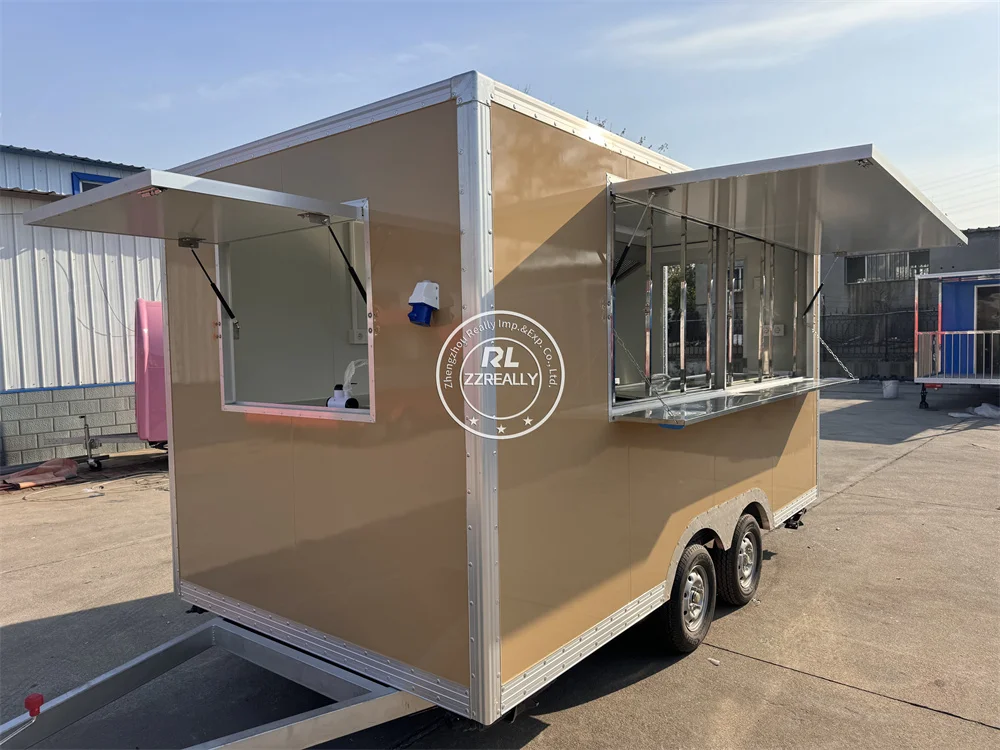 

Food Trailer Vending Hamburgers Hotdog Cart BBQ Pizza Ice Cream Truck Coffee Trailer Mobile Food Truck for Sale Europe