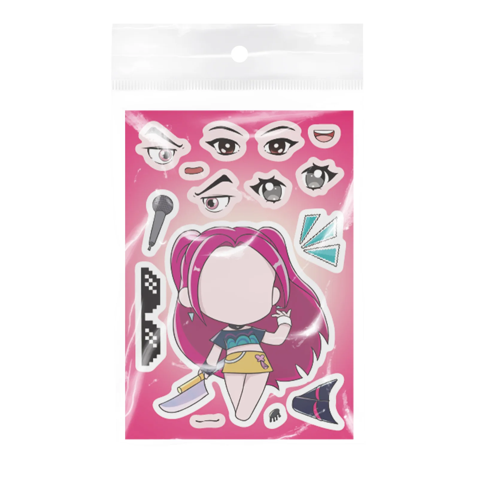 8/16 ورقة Kpop شيطان الصيادون جعل وجه لغز ملصقات الاطفال اصنع لعبةك الخاصة DIY بها بنفسك الأطفال بانوراما التعليم هدية ﻿