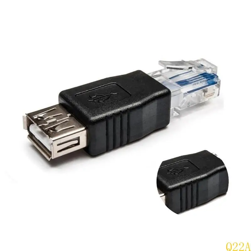 Q22A 2PCS USB FEMAL bis 8P8C RJ45 männliche Ethernet -Networking -Kabel -Adapter -Konverter