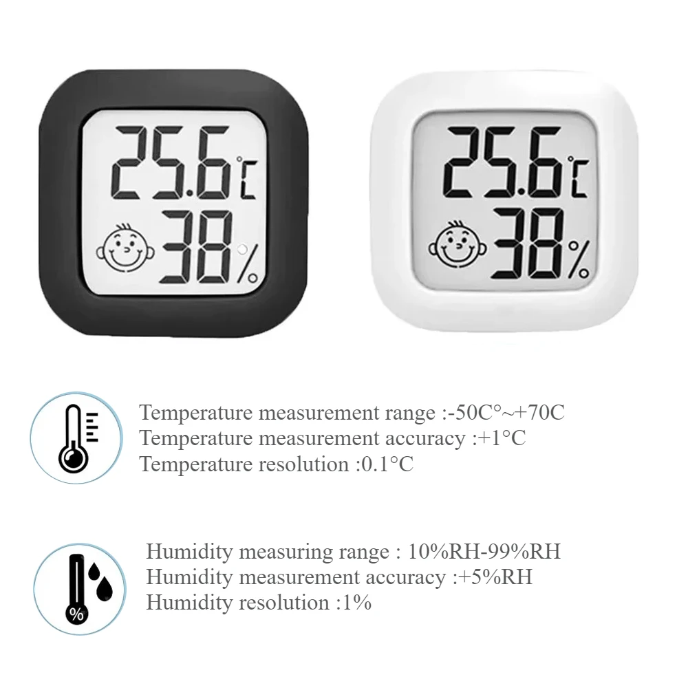1 шт., цифровой ЖК-термометр, гигрометр для помещения, мини-электронный измеритель температуры и влажности, датчик 4 цвета для дома, ребенка