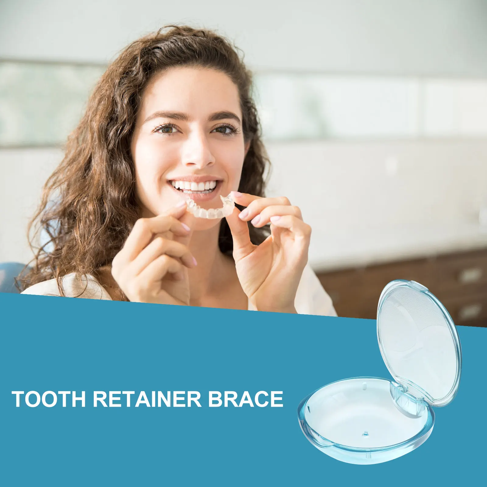 Portable Orthodontic Retainer Case Plastic Compact Mouth Guard Denture Storage Box Outdoor Use Orthodontic Retainer Case