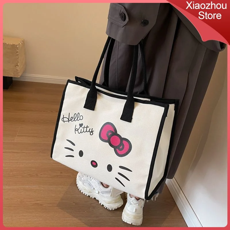 Sanrio Cartoon Cute Hellokitty Nike Girl Tote Bag High-Capacity Commute Convenient Daily Outfit Nice Comfort Exquisite Handbag