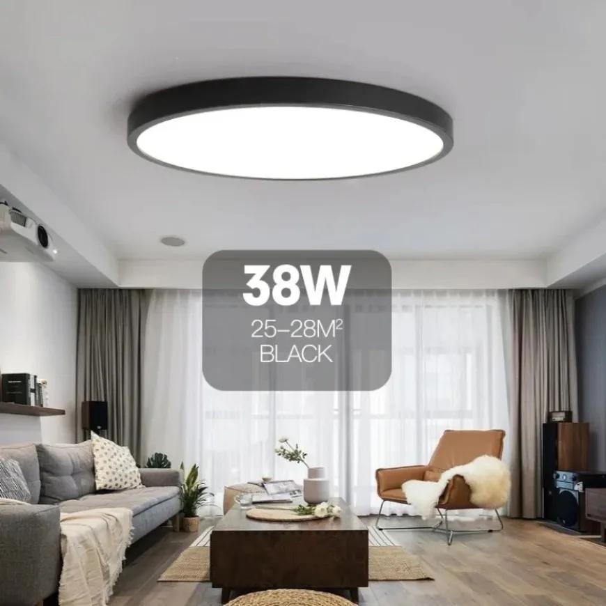 Ultra-fino LED luz de teto, aplicativo inteligente, escurecimento remoto, sala de estar, quarto, luminárias interiores, 20"