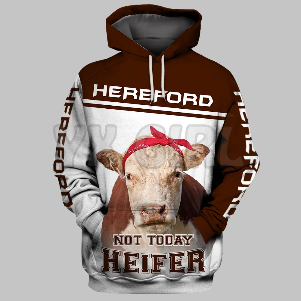 

Hereforo Not Today Heifer 3D Printed Hoodies Unisex Pullovers Funny Dog Hoodie Casual Street Tracksuit