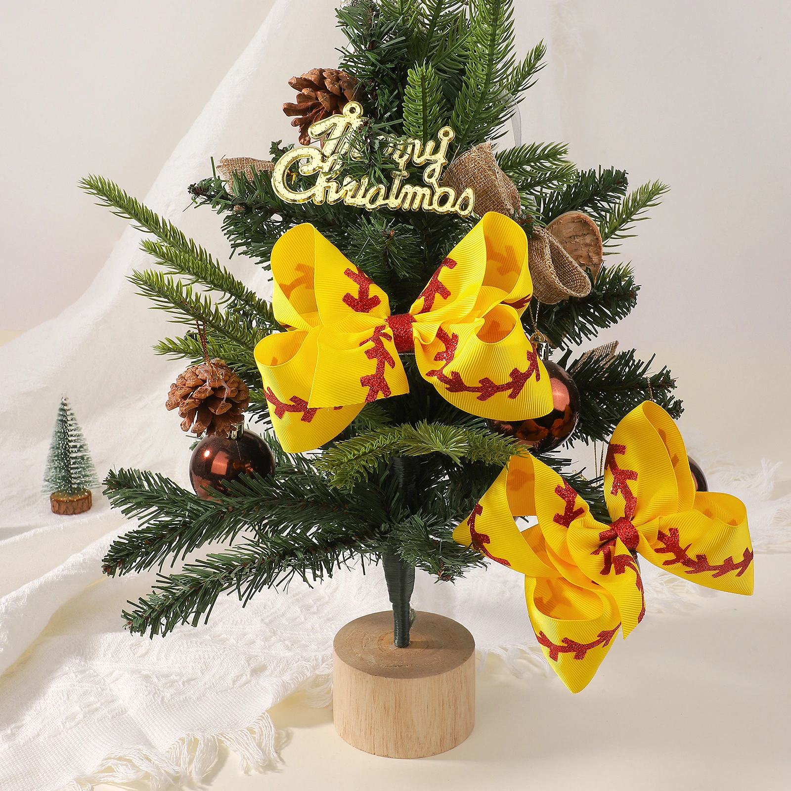 2 قطعة/المجموعة الصلبة الشريط البيسبول يهتف القوس مشبك شعر بريق للفتيات الاطفال اليدوية كبيرة مطاطا دبوس الشعر جديد إكسسوارات الشعر #6