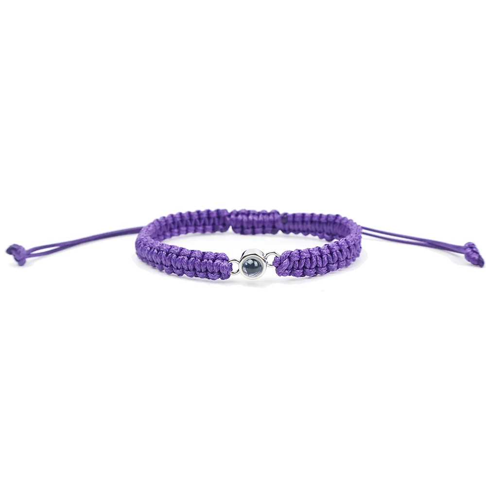 Bunte Seil-Armbänder, individuelle Farbe, Foto-Anhänger, handgewebte Kette, Schmuck für Frauen oder Männer, Freundin, Geschenk, modisch, romantisch – Detail 8