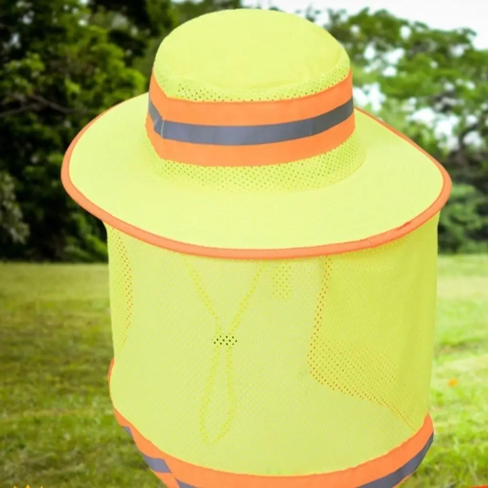 Night Reflection Sunshade Hat Neck Protection Breathable Face Shield Cap UV Protection Mesh Cloth Fisherman's Hat